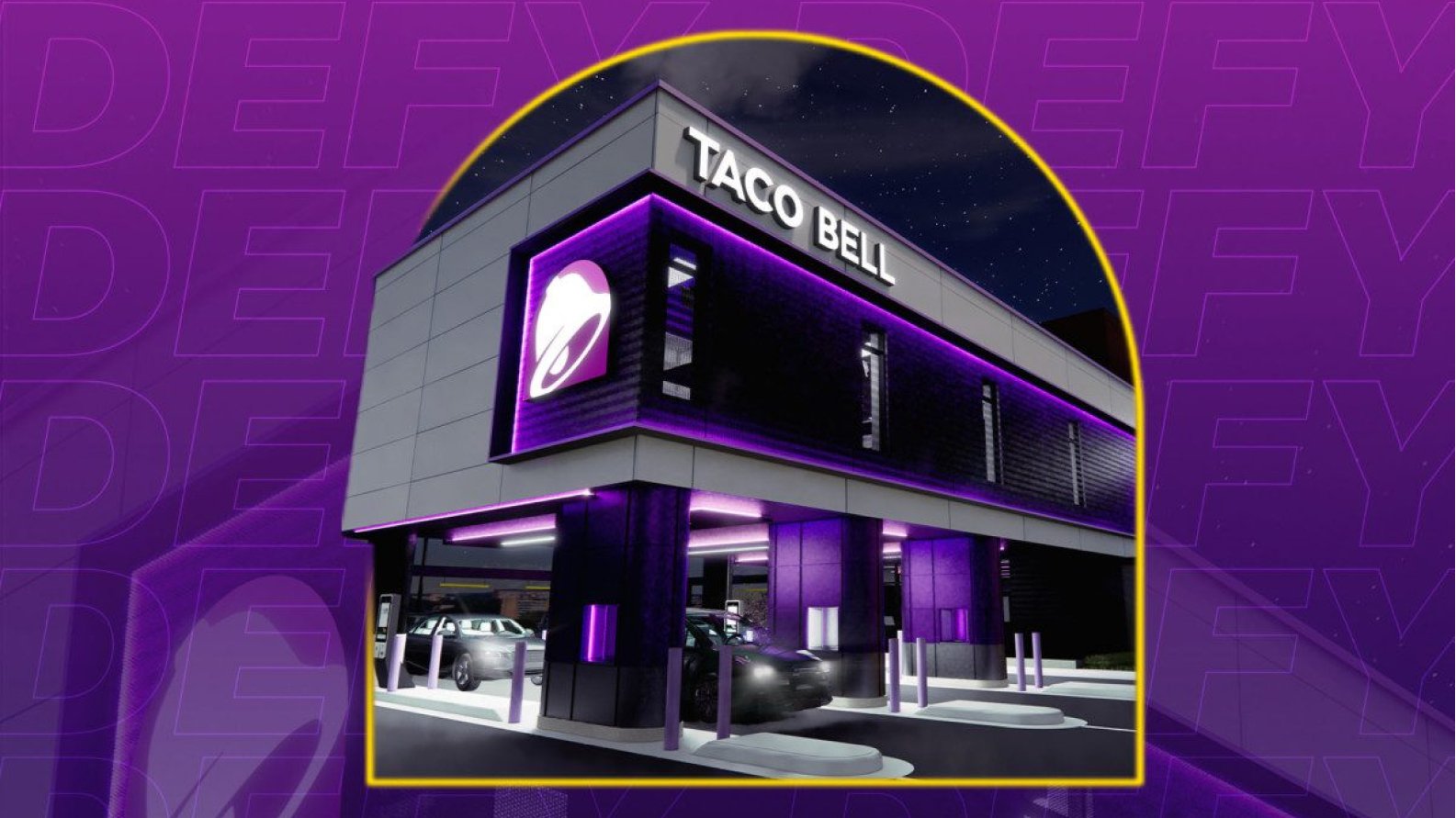 Taco Bells Defy drive-thru concept with four drive-thru lanes