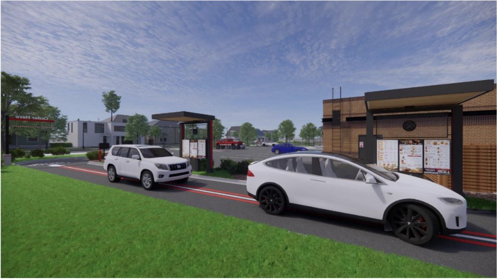 Tim Hortons drive-thru concept can serve two cars at a time. Source: Tim Hortons