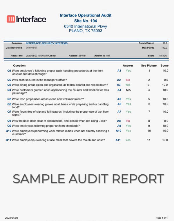 Sample remote audit report